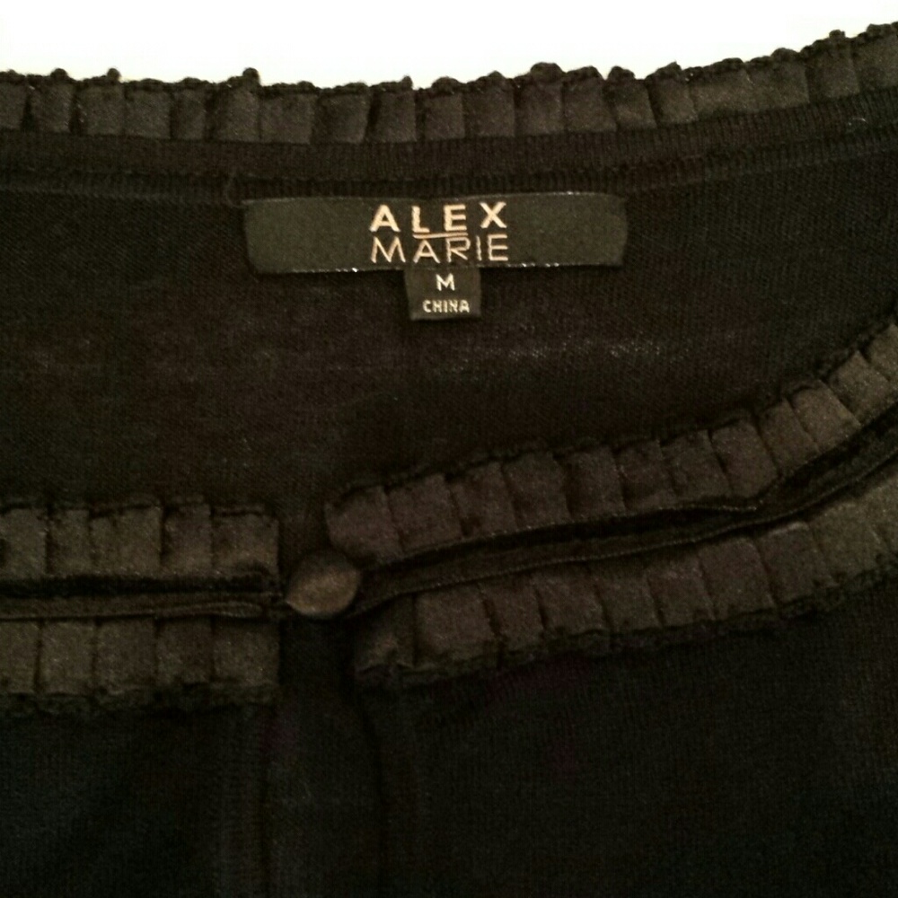 Alex and Marie Black Top with Delicate Trim Size M